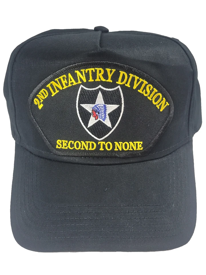 CHAPÉU 2 BONÉS CABEÇA DE ÍNDIO SOLDADO VETERANO EXÉRCITO DOS EUA SEGUNDA DIVISÃO DE INFANTARIA ID - Imagem 1 de 1