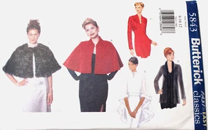 Butterick 5843 Misses Cape, Jacket & Cover-Up Sewing Pattern in 5 Styles 8-10-12 - Picture 1 of 2