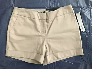 Apartment 9 City 4.5" Shorts Women's Size 2 Beige Chino Cuffed Stretch Mid Rise - Picture 1 of 6