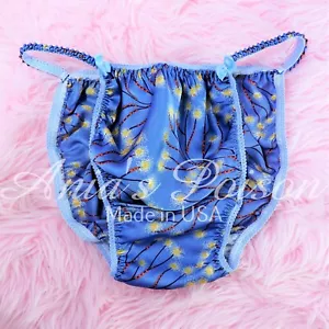 Sissy Satin Panties for MEN - silky soft Asian floral string Bikini Or bra skirt - Picture 1 of 5