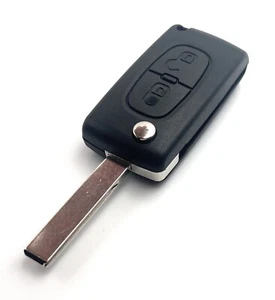 2 Button Remote Key Case Shell For Citroen Peugeot Fiat with Battery Contact - Picture 1 of 6