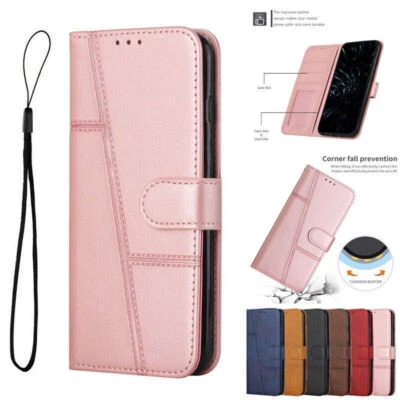 Stand Leather Card Wallet Phone Case For Samsung S24 S23 S22 S21 Ultra Note 20 - Image 1 of 4