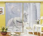 3d Moon White Unicorn Zhua2023 Photo Curtain Window Blockout Fabric Amy 2023