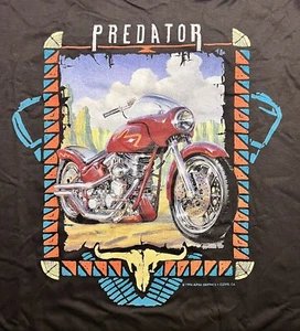 Vintage 1994 Predator Motorcycle T Shirt 2XL single stitch The Shop Ventura CA - Picture 1 of 7