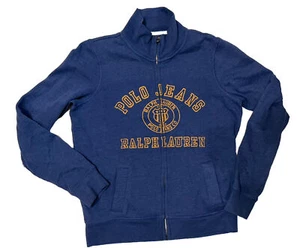 Ralph Lauren Polo Jeans Logo Jacket Womens Large Blue Full Zip - Picture 1 of 4