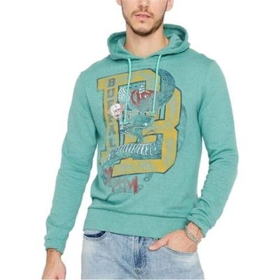 🐍 Sudadera con capucha verde XL Buffalo David Bitton para hombre - Gráfico de serpiente y calavera 💀 Foto 1 de 4