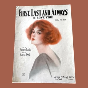 First Last and Always Sheet Music Benny Davis Harry Akst Art Deco Lady Cover - Picture 1 of 4