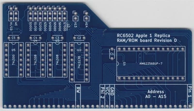 RC6502 - 32K RAM/ROM Modul PCB - Bild 1 von 2