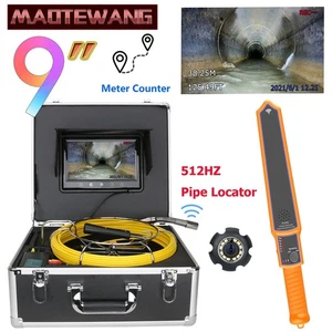 9inch HD 1000TVL Sewer Pipe Inspection Camera 512HZ Pipe Locator Meter Counter - Picture 1 of 17