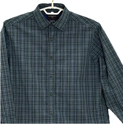 Camisa para hombre negra marrón 1826 L verde a cuadros ajuste a medida manga larga sin bolsillos Foto 1 de 4