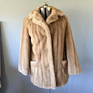 Damen Mincara Russel Taylor Kunstfell Mantel Gr. M hellbraun creme Mob Wife dick warm - Bild 1 von 10