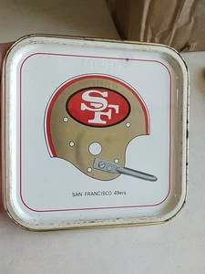 CASCO DE COLECCIÓN 1965 HORMEL NFL SAN FRANCISCO 49ERS TAPA DE HOJALATA MONTAÑA RUSA 4 × 4 - Imagen 1 de 2