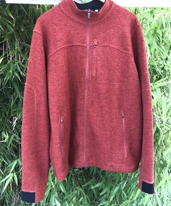 Ibex Merino Wool Fleece Jacket Full Zip Orange Men's XL Outdoor Hiking - Picture 1 of 12