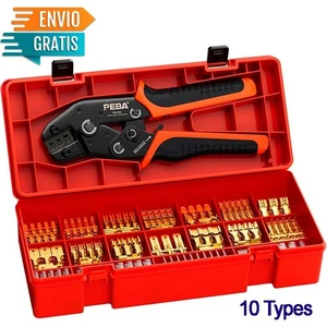 Herramienta Crimpadora Terminales Crimpar AWG 24-14 Macho Hembra 10 Tipos - Bild 1 von 10