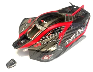 v5 Arrma Typhon 6s BLX Red Black Factory Painted Body Shell Body Clips ARA8606V5 - Picture 1 of 3