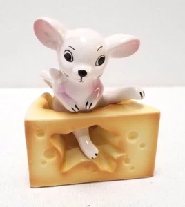 Salero y pimentero de cerámica Five & Dime Mouse & Cheese 1992 Sri Lanka - Imagen 1 de 6