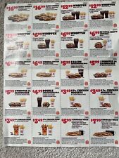 Burger King Coupons 1 Sheet Expires 5/28/2023 Large Value