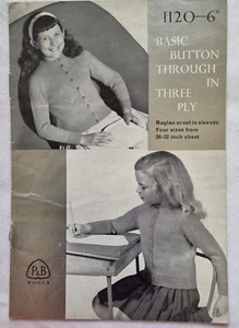 Patons Knitting Pattern 1120 - Girls Round Neck Cardigans - VGC - Picture 1 of 3