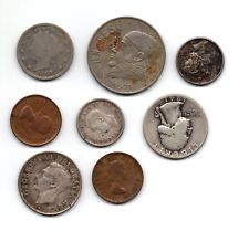 LOT OF OLD COINS, 1941 quarter, 1907 nickel, 1943 Canada dime etc. 8 coins total