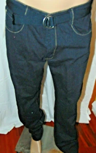 Size 36w/32L Denim Culture Slim Fit Men Belted Black Jeans $48 - Picture 1 of 3