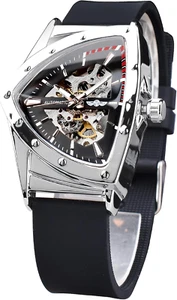 Skeleton Watches for Men, Automatic Mechanical Watch with Triangle Dial, Luminou - Picture 1 of 12