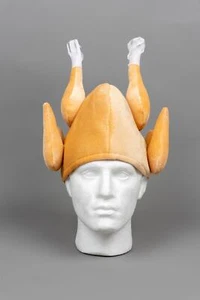 Roasted Turkey Hat Chicken Adult Novelty Fancy Dress Party Costume Xmas Accesory - Picture 1 of 7