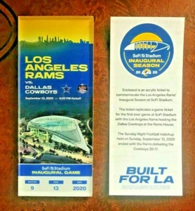 2020 LA Rams vs Dallas Cowboys COMMEMORATIVE Inaugural GAME TICKET SoFi Stadium - Picture 1 of 2