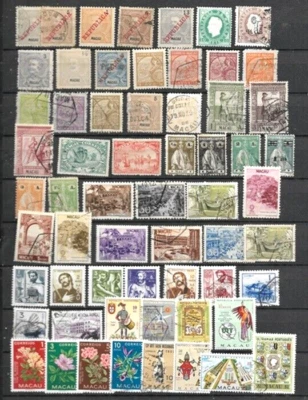 MACAO  CHINA  LOT  1913 to 1974  MINT HR and USED FVF  SEE SCAN - Image 1 of 2
