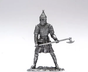 Tin 54mm Heave Armored Ruthenian Warrior 14th century 1:32 Scale Metal Figure - Picture 1 of 5