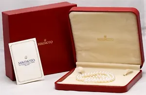 MIKIMOTO 6-6.5mm Akoya Cultured Pearl Strand Necklace 18K Yellow Gold Clasp /Box - Picture 1 of 9