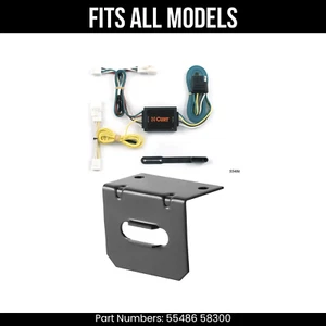For 96-00 Toyota RAV4 4 Pin Trailer Wire Plug & Bracket Fits All Models Curt Kit - Picture 1 of 13