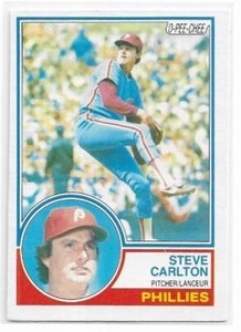 STEVE CARLTON 1983 OPC Baseball card #70 Philadelphia Phillies EX