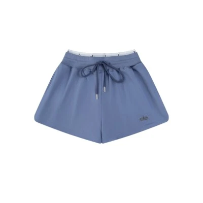 Shorts esportivos femininos cordão elástico cintura caimento solto corrida academia calças curtas - Imagem 1 de 4