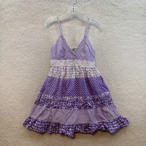 Y2K Vintage Babydoll Minikleid groß lila kokett Boho Fee Grunge A-Linie - Bild 1 von 10
