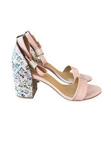 CL By Laundry Womens Pink Floral Block Heel Sandals Size 9.5 NWT Wedding Girly - Picture 1 of 10