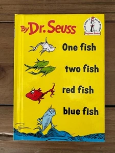 ONE FISH TWO FISH RED FISH BLUE FISH BY DR. SEUSS 1988 GROLIER BOOK CLUB EDITION - Picture 1 of 2