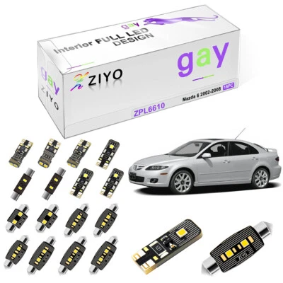 Kit de luces interiores LED blancas xenón 16 bombillas Deluxe para Mazda 6 equipamiento 2002-2008 Foto 1 de 4