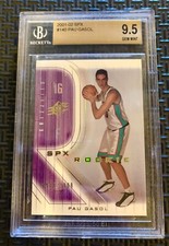 2001-02 Upper Deck SPX #140 Pau Gasol BGS 9.5 RC Ser# 922/1999 Rookie HOF! 🔥📈