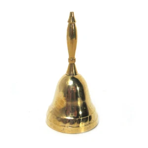 NEW Mini Brass Bell 3" w/ Handle Small Plain Altar Chime - Picture 1 of 4