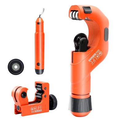 BROILISSIMO Rohrschneider Set 4tlg 5-50 mm und 3-22 mm, mit Entgrater Rohrschneidemaschine