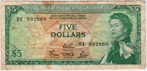 Mazuma *F1068 East Caribbean QEII Elizabeth $5 B1 892880 VF - Picture 1 of 2