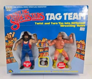 Vintage 1985 LJN WWF "Hillbilly Jim & Hulk Hogan" Tag Team Figure Set - NOS - Picture 1 of 11