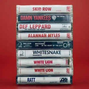 9x Def Leppard Whitesnake Skid Row White Lion Ratt 80s Hair Metal Cassette Tapes - Bild 1 von 3