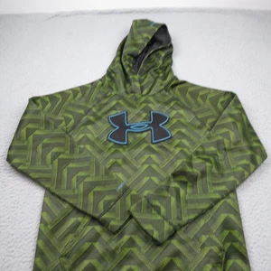 Under Armour Hoodie Bous YXL Green Black Sweatshirt Long Sleeve Pullover - Picture 1 of 7