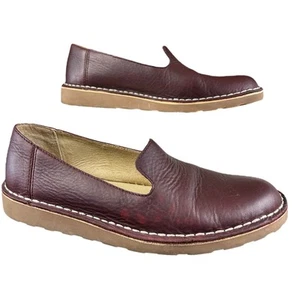 L.L.Bean Loafers Women Size 10 Medium Burgundy Stonington Leather Slip On Shoes - Picture 1 of 14