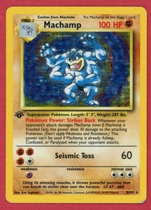 Pokémon TCG Machamp Base Set 8/102 Holo 1st Edition Unlimited Holo Rare MP - Picture 1 of 2