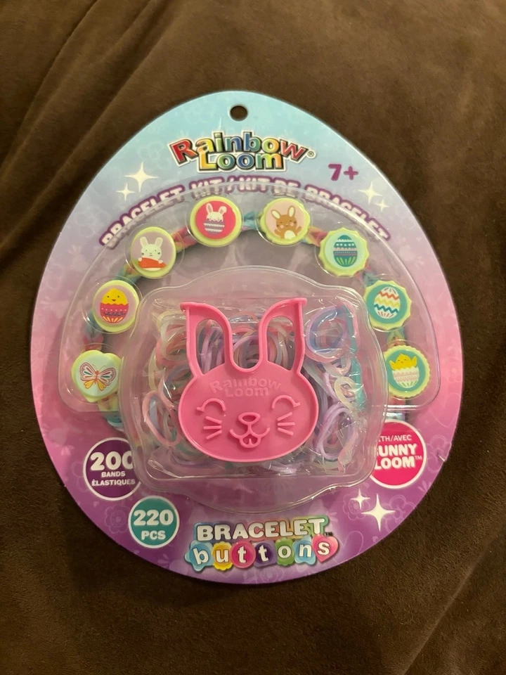 全新 Rainbow Loom 复活节手链 按钮套件:220 件 — 第 1/1 张图片