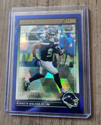 2024 Score - Kenneth Walker lll #255  Blue Cubic /120 - Seahawks   - Image 1 of 2