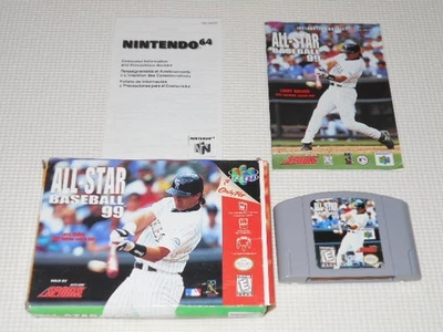 All-Star Baseball 99 N64 USA CIB Cleaned Cartridge Manual Included - Image 1 of 2