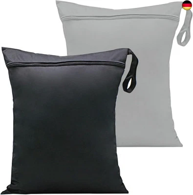 MARKE KARJIAJA 2 Stück Wiederverwendbare Nasstasche Wasserdichte Stofftaschen Reusable Wet Bag